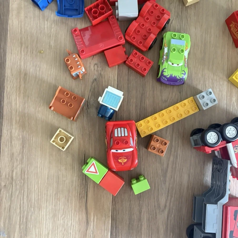 Vintage Disney Cars Toy Lot - LEGO DUPLO & Mega Bloks Truck, Wingo, McQueen - Picture 5 of 5